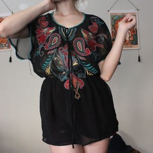 Sheer embroidered top